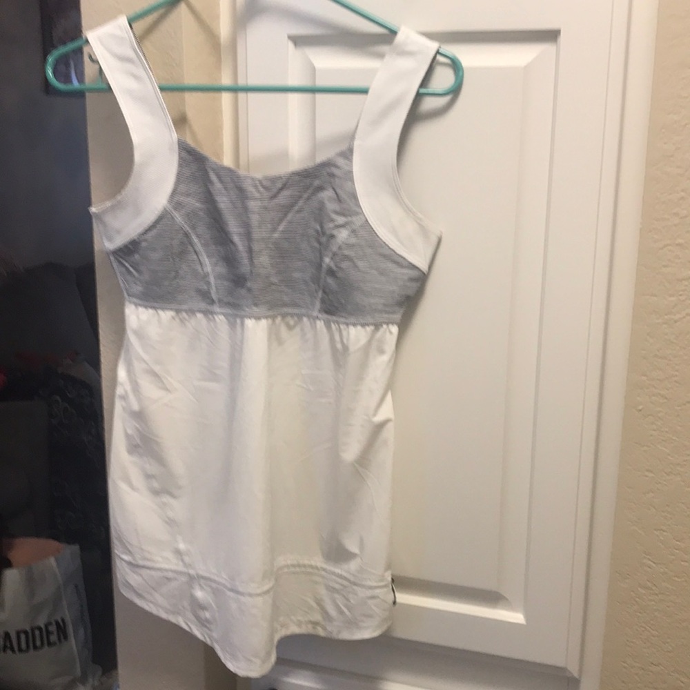 Lululemon White and Gray Tank Top